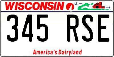 WI license plate 345RSE