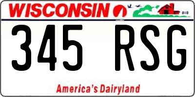 WI license plate 345RSG