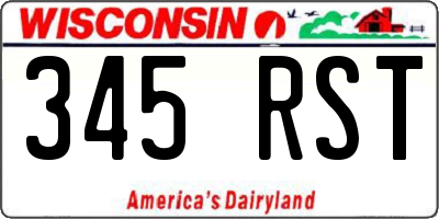 WI license plate 345RST