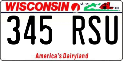WI license plate 345RSU