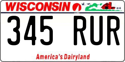 WI license plate 345RUR