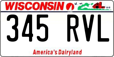 WI license plate 345RVL