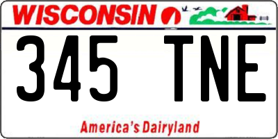 WI license plate 345TNE