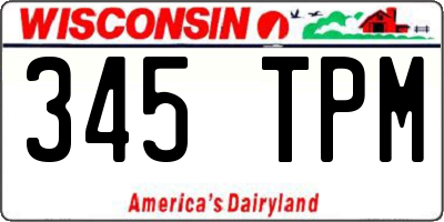 WI license plate 345TPM