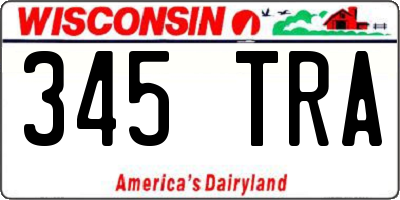 WI license plate 345TRA