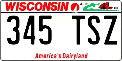 WI license plate 345TSZ
