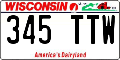 WI license plate 345TTW