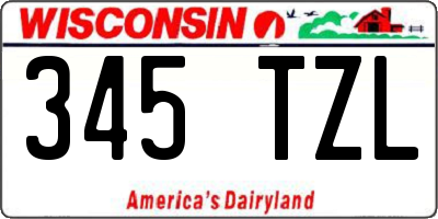 WI license plate 345TZL