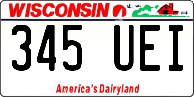 WI license plate 345UEI