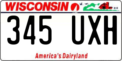 WI license plate 345UXH