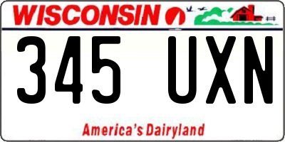 WI license plate 345UXN