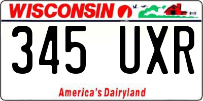 WI license plate 345UXR