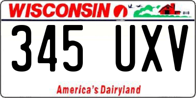 WI license plate 345UXV