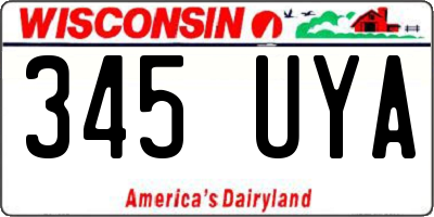 WI license plate 345UYA