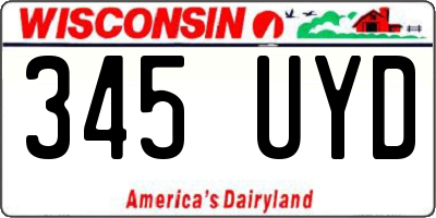 WI license plate 345UYD