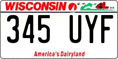 WI license plate 345UYF