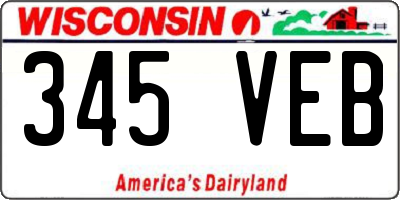 WI license plate 345VEB