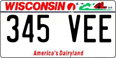 WI license plate 345VEE