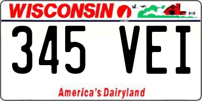 WI license plate 345VEI