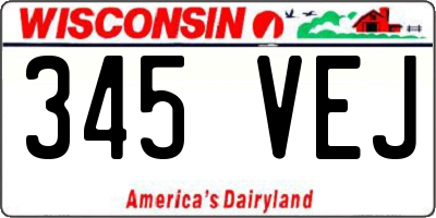 WI license plate 345VEJ