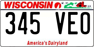 WI license plate 345VEO