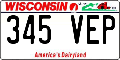 WI license plate 345VEP