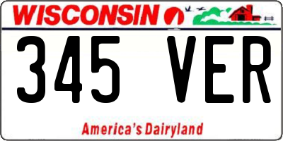 WI license plate 345VER