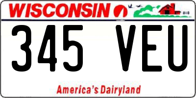 WI license plate 345VEU