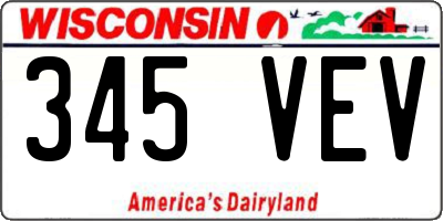 WI license plate 345VEV