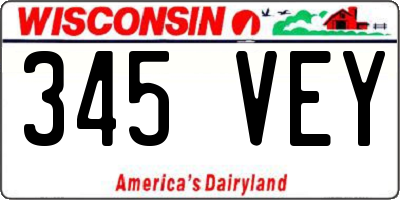 WI license plate 345VEY