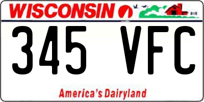 WI license plate 345VFC