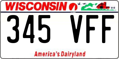 WI license plate 345VFF