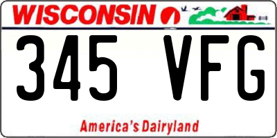 WI license plate 345VFG