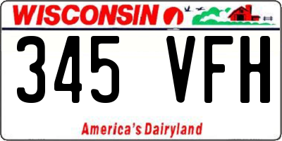 WI license plate 345VFH