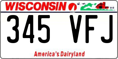 WI license plate 345VFJ