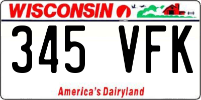WI license plate 345VFK