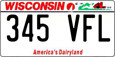 WI license plate 345VFL