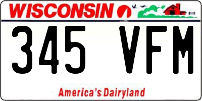 WI license plate 345VFM