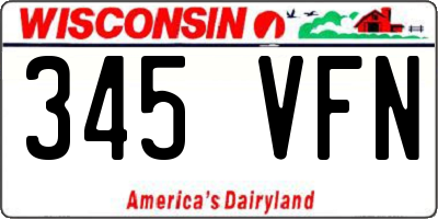 WI license plate 345VFN