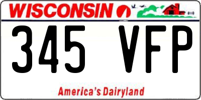 WI license plate 345VFP