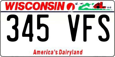 WI license plate 345VFS