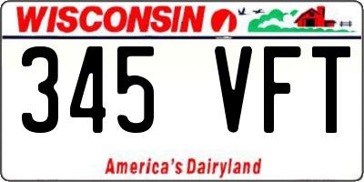 WI license plate 345VFT