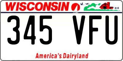 WI license plate 345VFU