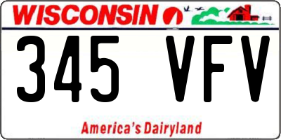 WI license plate 345VFV