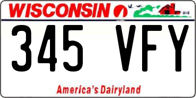 WI license plate 345VFY