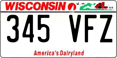 WI license plate 345VFZ