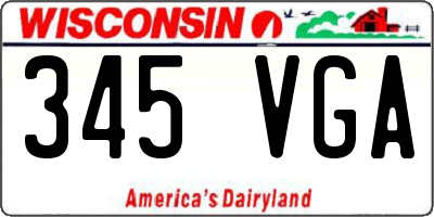 WI license plate 345VGA