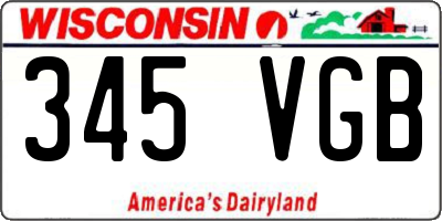 WI license plate 345VGB