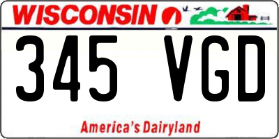 WI license plate 345VGD