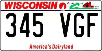 WI license plate 345VGF